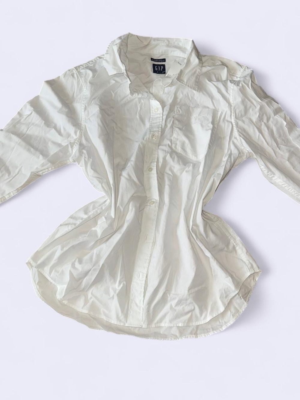 GAP White Perfect Poplin Button-Up Shirt